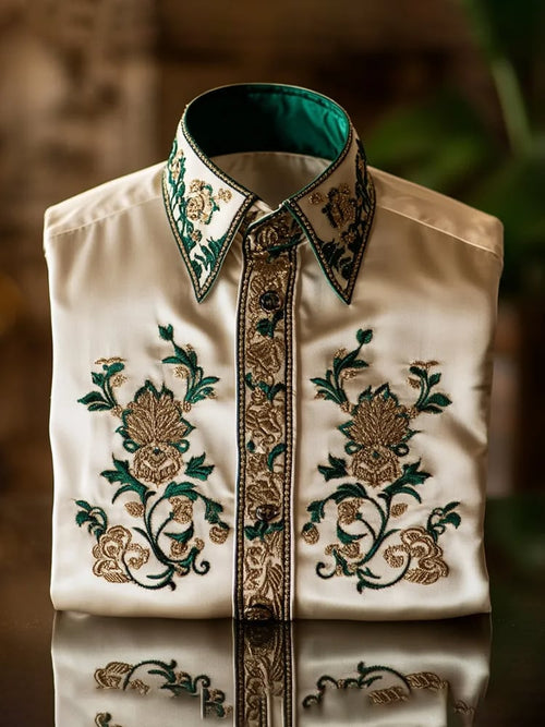 Men's Satin Luxe Long Sleeve Button Down Shirt