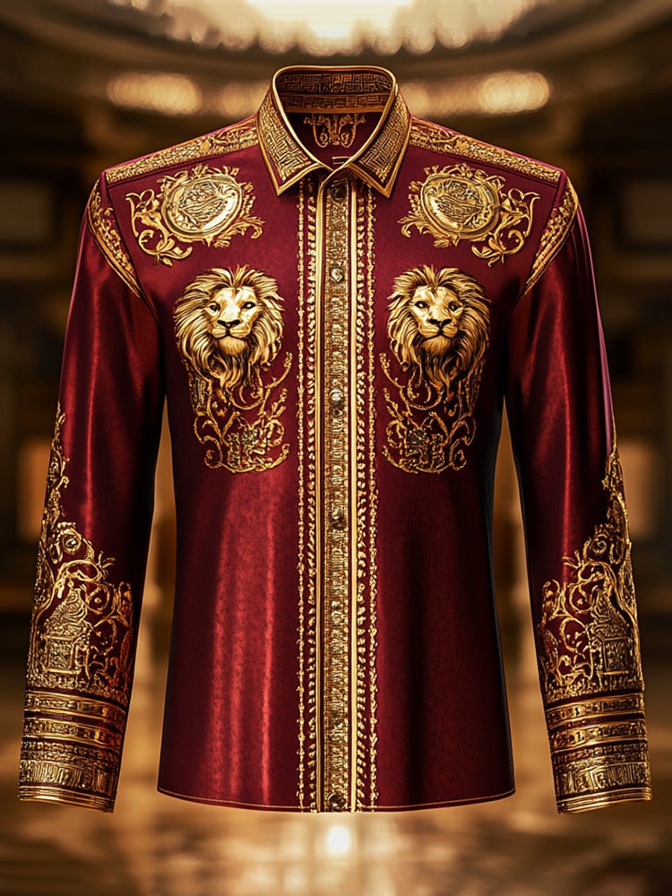 Men's Satin Luxe Long Sleeve Button Down Shirt