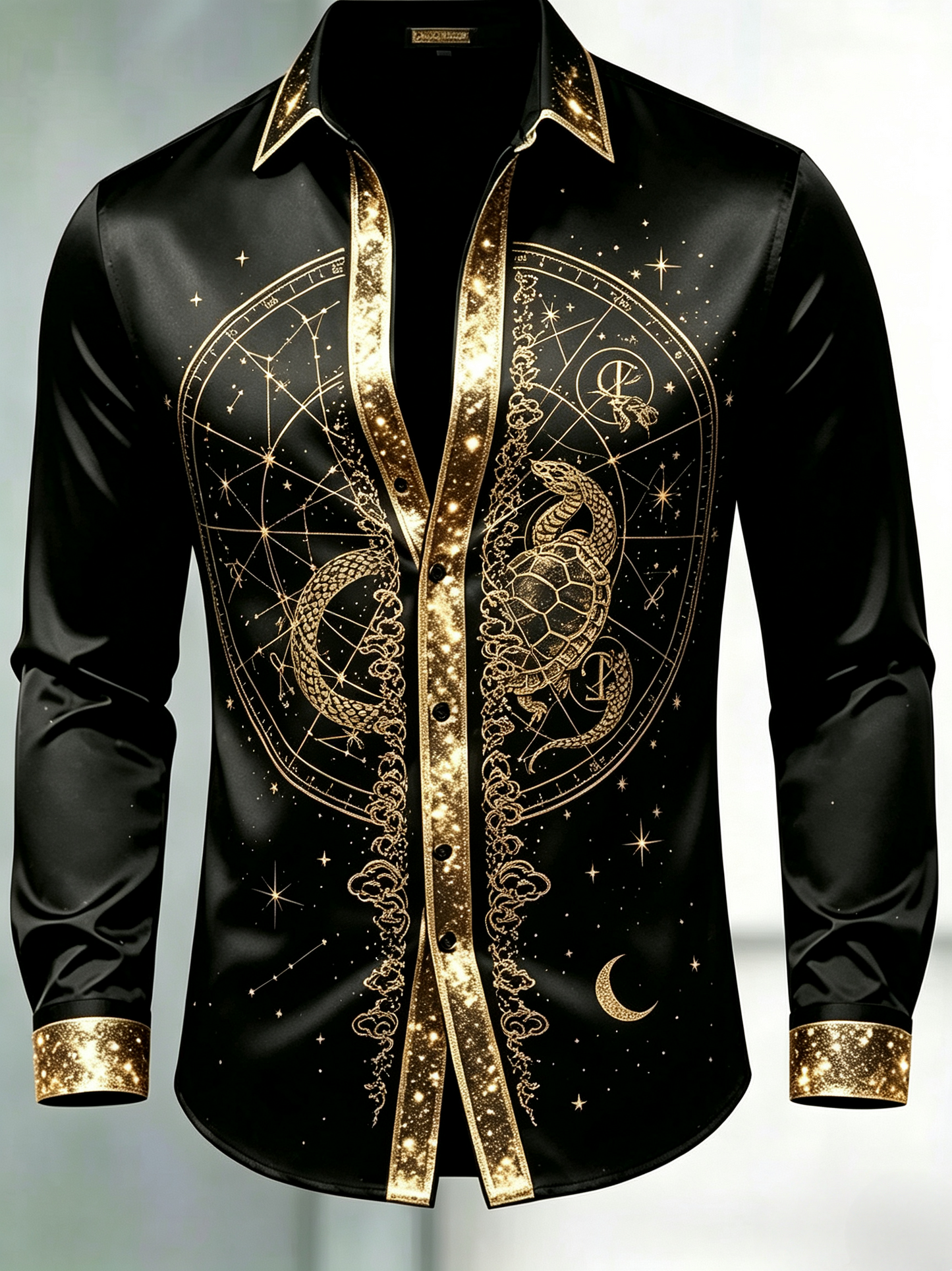Men's Gold Trim Big Dipper Long Sleeve Shirt
