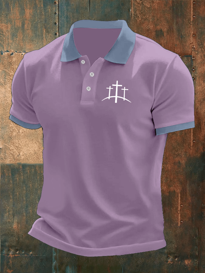 Men's Faith Printed Casual Polo Shirt