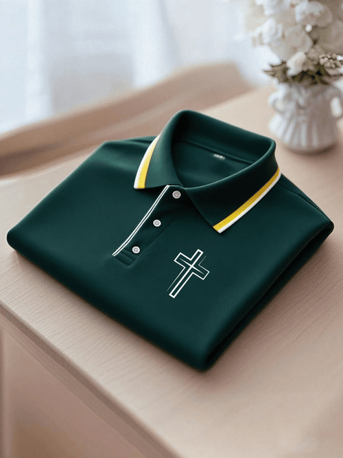 Men's Faith Printed Casual Short Sleeve Polo Shirt