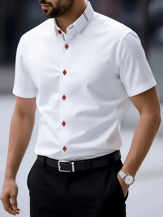 Men's Business Casual Button Short-sleeved Shirt