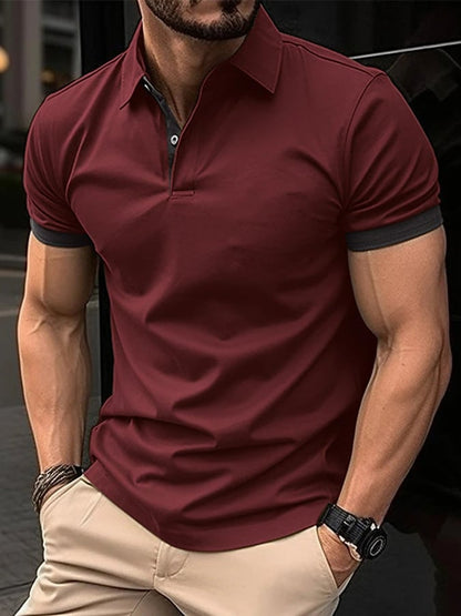 Men'S Casual Color Contrast Polo