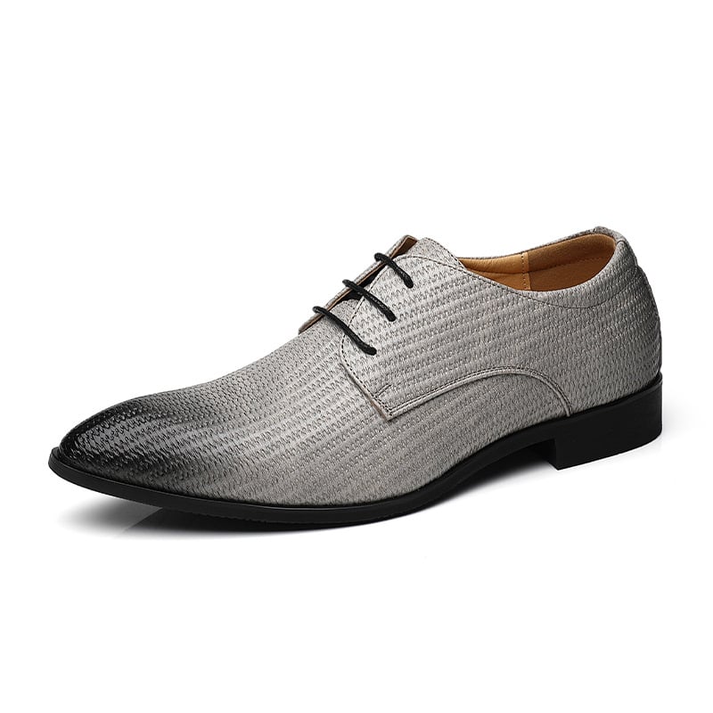 Men's Fashion Embossed Pointed Toe Faux Leather Shoes