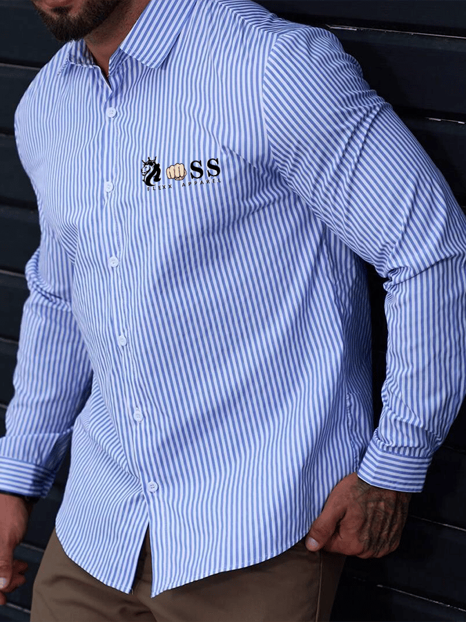 Men's Striped Business Casual Shirt