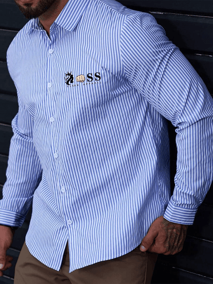 Men's Striped Business Casual Shirt