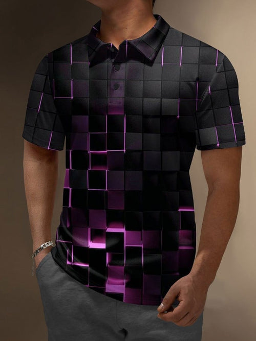 Men's Resort Style Printed Polo Shirt