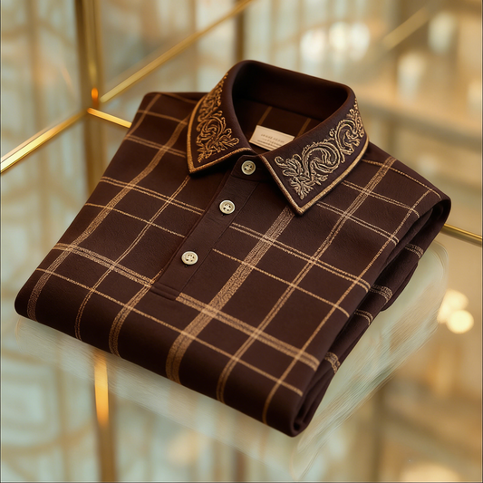 Men's Business Casual Button Short Sleeve Polo Shirt