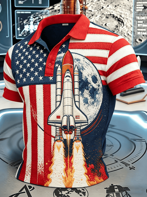 Men's Artemis II Space Theme Polo Shirt