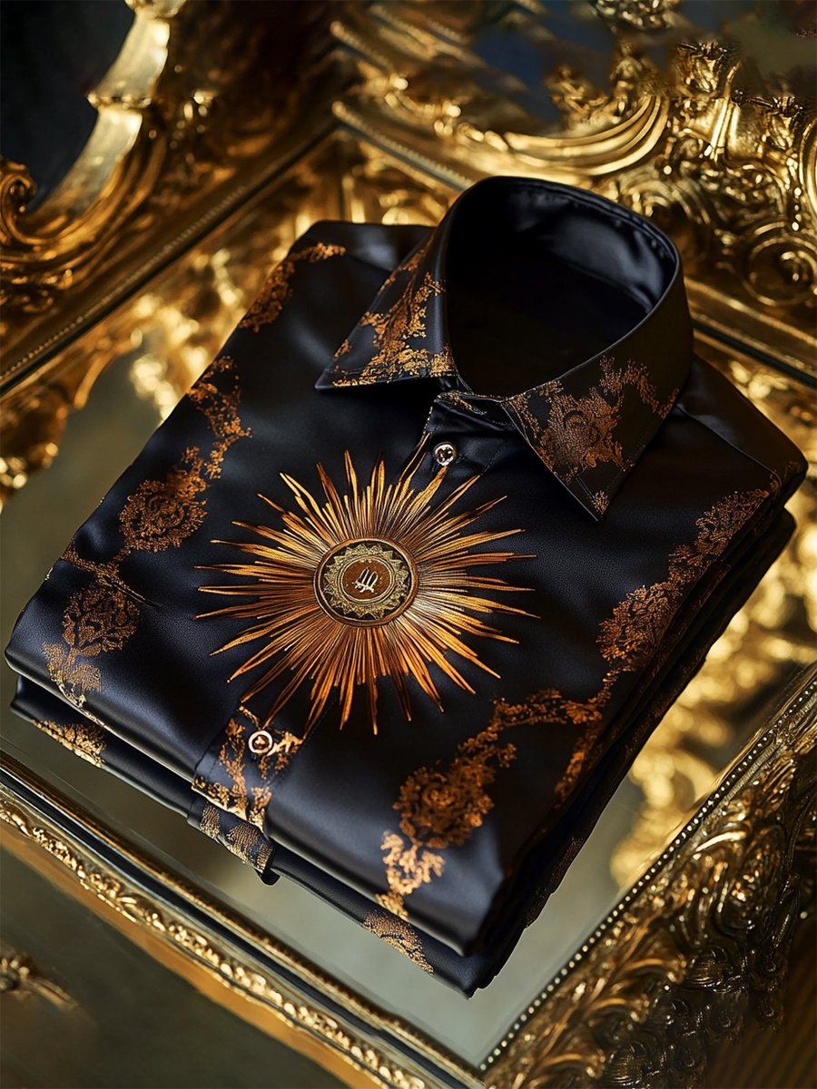 Men's Satin Luxe Long Sleeve Button Down Shirt