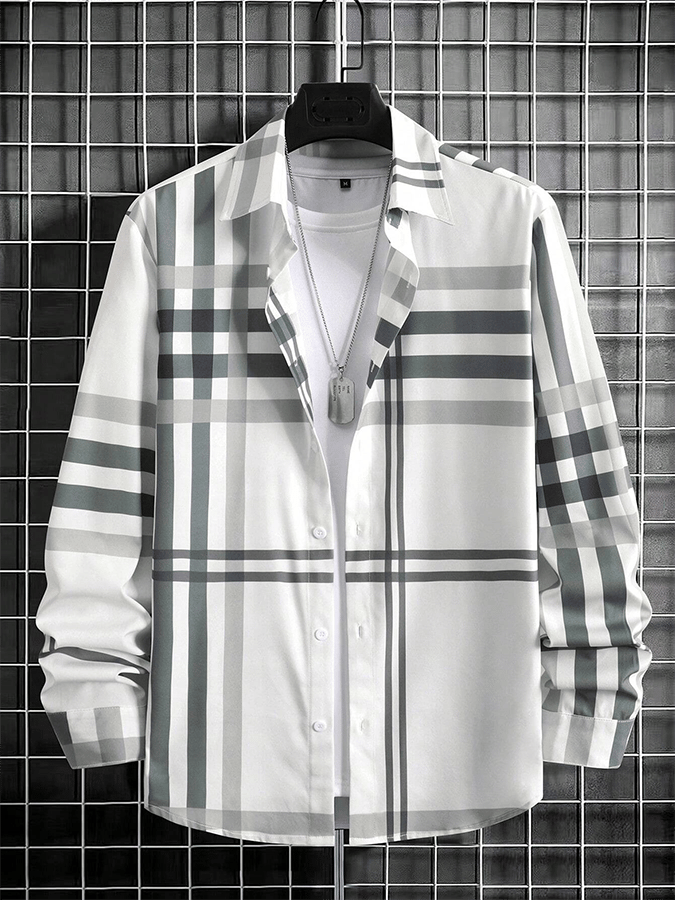 Men's Plaid Business Casual Shirt