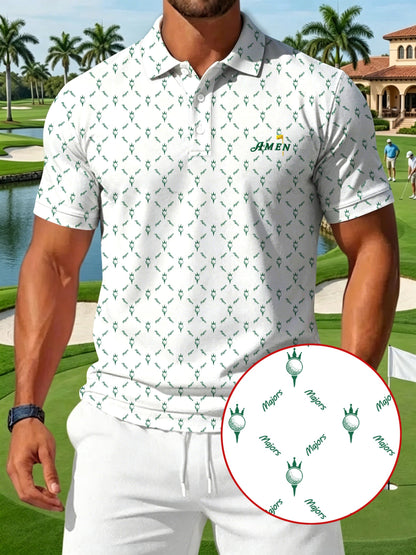 Men's Golf Print Casual Polo