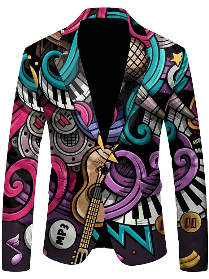 Men's Versatile With Carnival Design Blazer