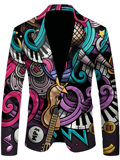 Men's Versatile With Carnival Design Blazer