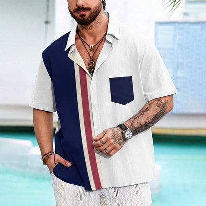 Mens Print Casual Short Sleeve Shirt 2504000290