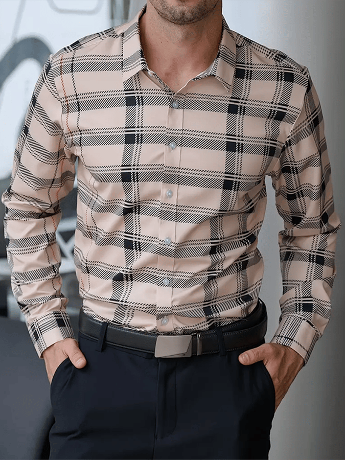 Men's Plaid Business Casual Shirt