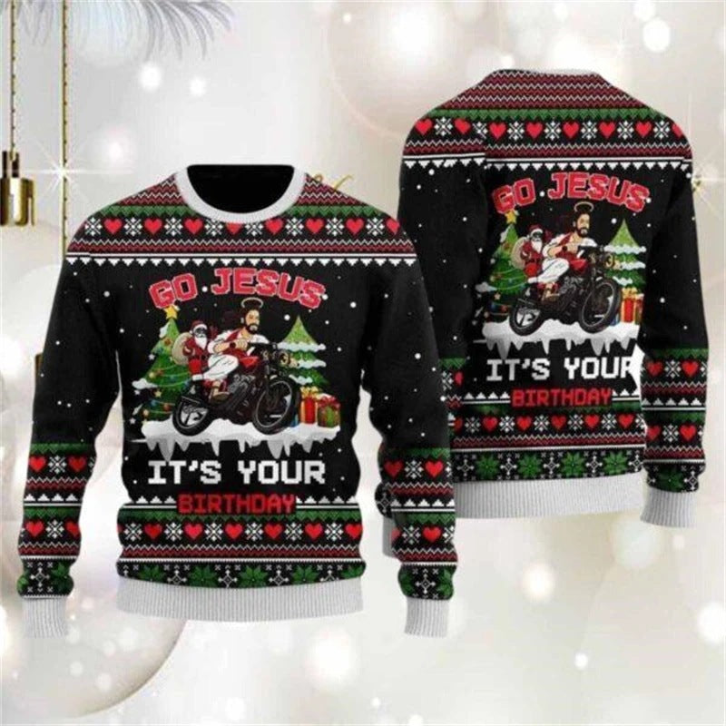 Men Fashion Autumn And Winter Graphics Christmas Casual Sweater