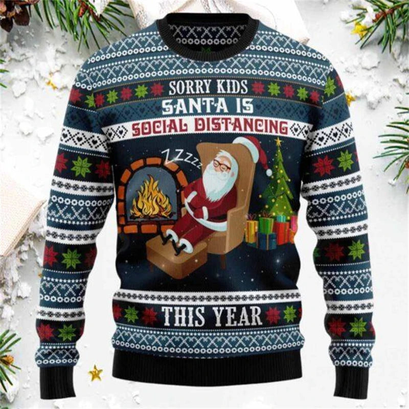 Men Fashion Autumn And Winter Graphics Christmas Casual Sweater