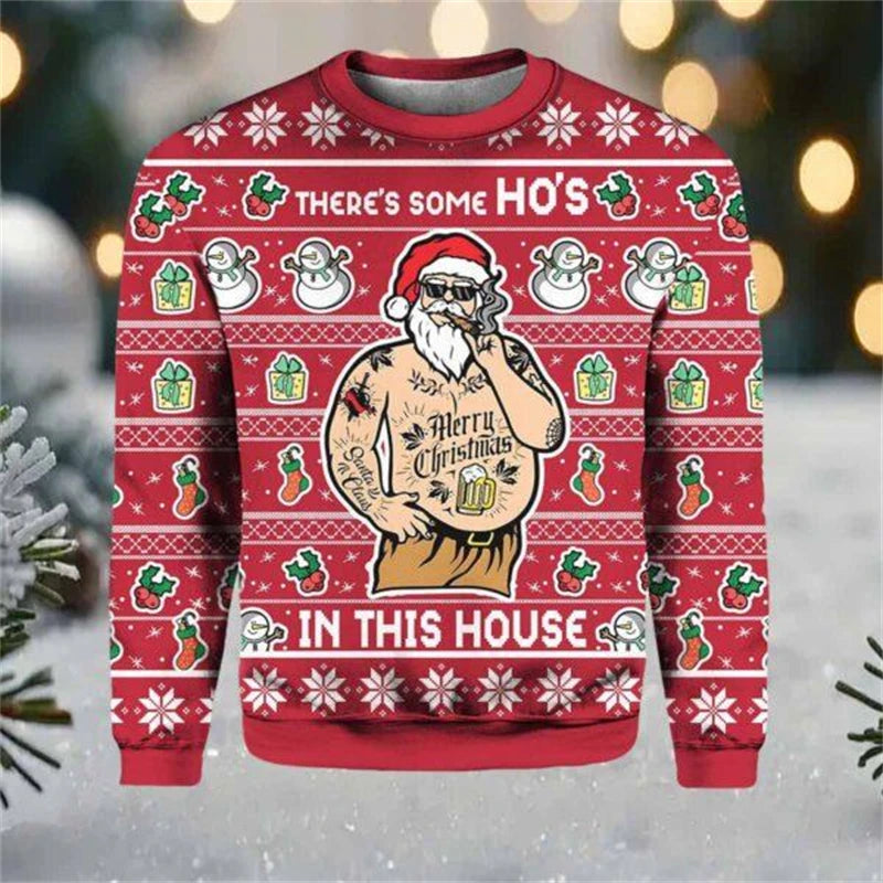 Men Fashion Autumn And Winter Graphics Christmas Casual Sweater