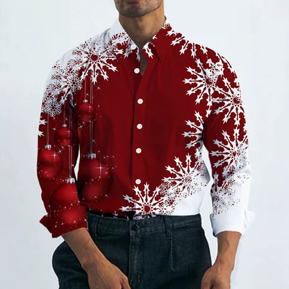 Men's New Amazon Independent Station For Christmas Digital 3D Printing Long Sleeve Lel Shirt