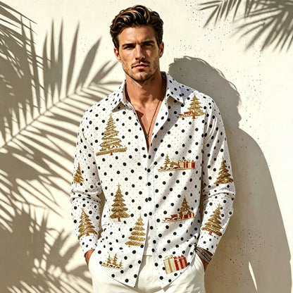 Men's New Amazon Independent Station For Christmas Digital 3D Printing Long Sleeve Lel Shirt