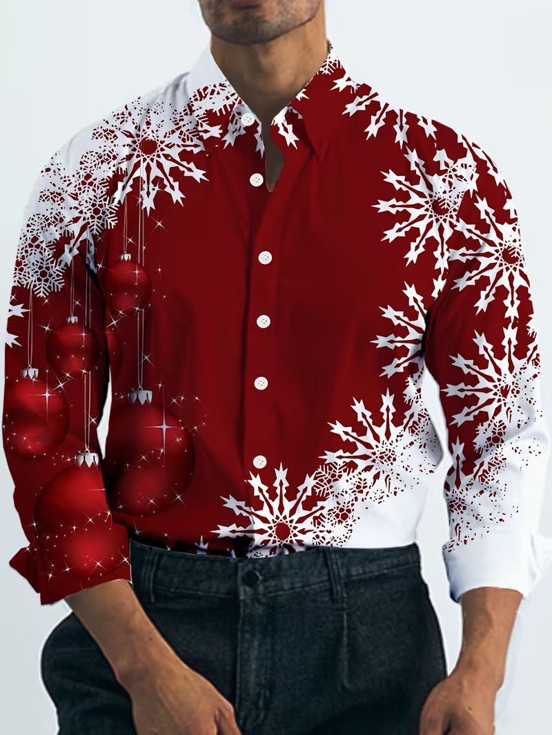 Men's New Amazon Independent Station For Christmas Digital 3D Printing Long Sleeve Lel Shirt