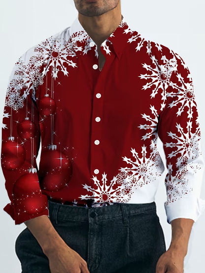 Men's New Amazon Independent Station For Christmas Digital 3D Printing Long Sleeve Lel Shirt