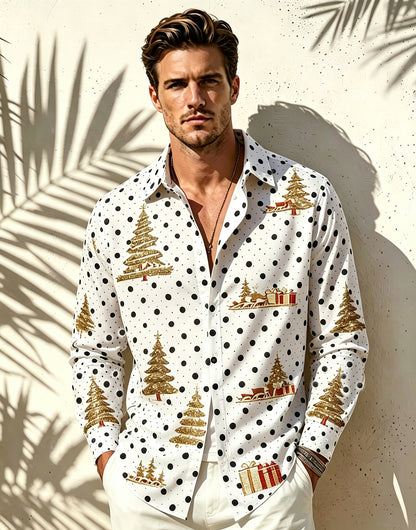 Men's New Amazon Independent Station For Christmas Digital 3D Printing Long Sleeve Lel Shirt