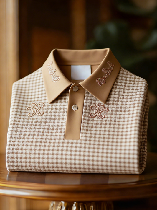 Men's Business Casual Button Short Sleeve Polo Shirt