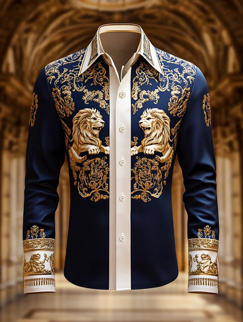Men's Satin Luxe Long Sleeve Button Down Shirt