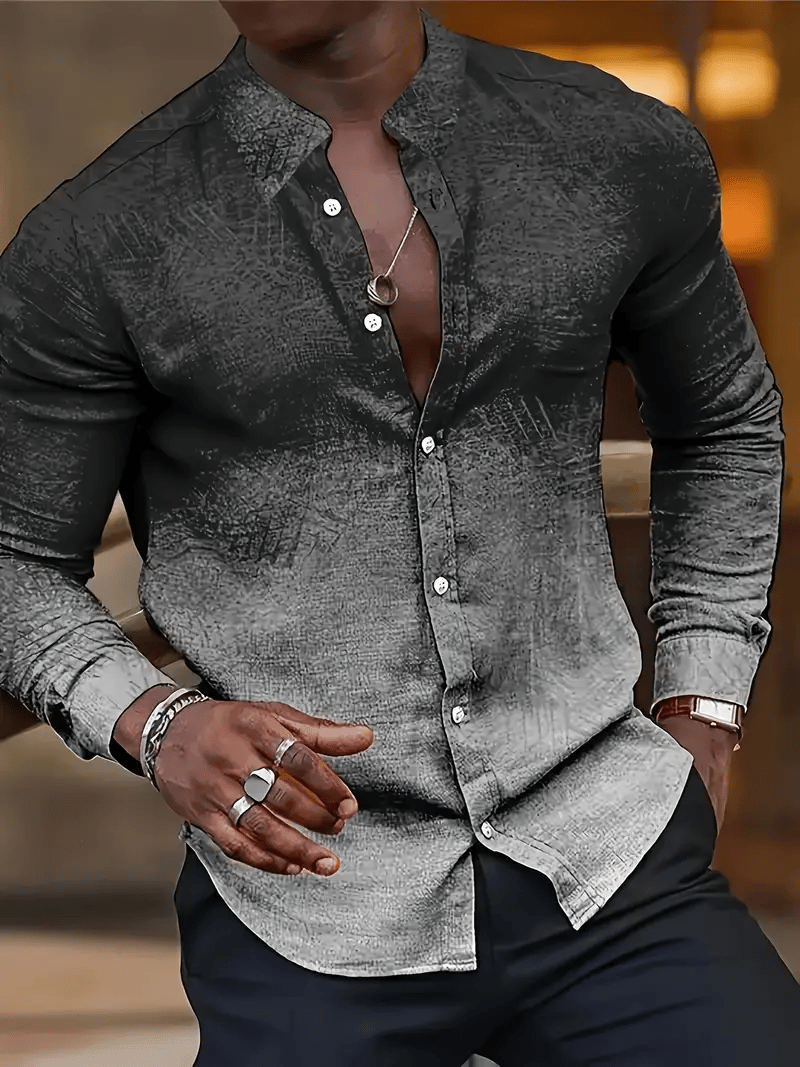 Men's Plaid Business Long Sleeve Shirt