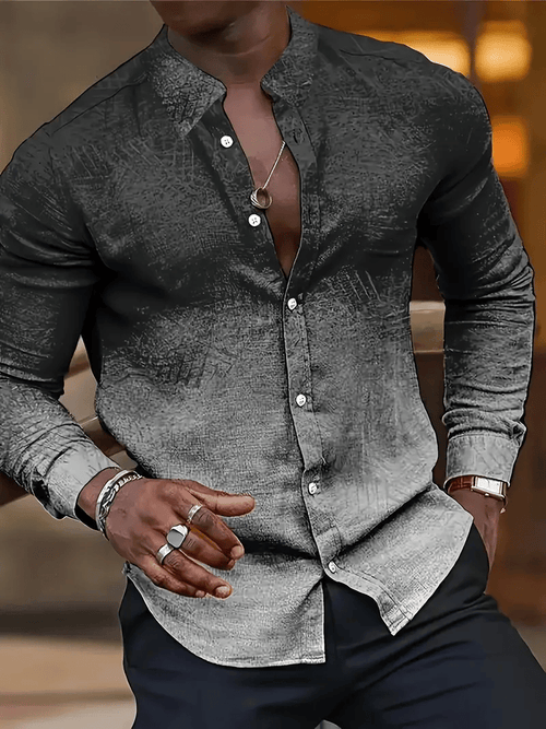 Men's Plaid Business Long Sleeve Shirt
