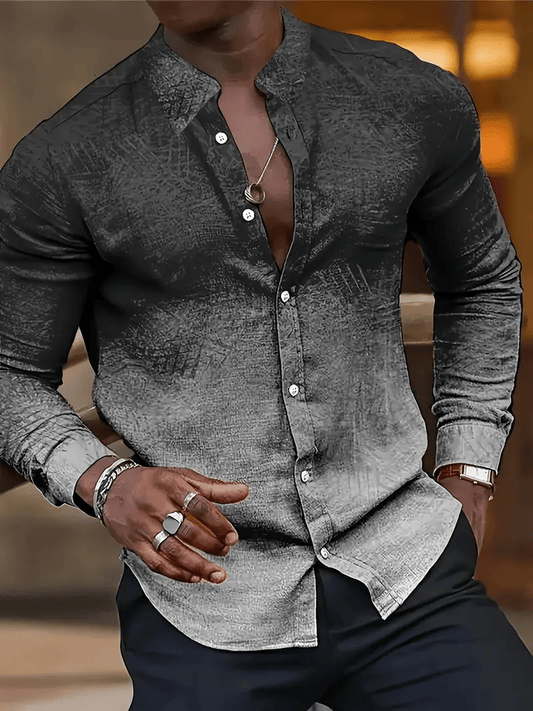 Men's Plaid Business Long Sleeve Shirt