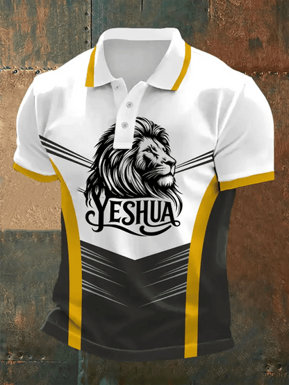 Men's Retro Faith Casual Printed Polo Shirt