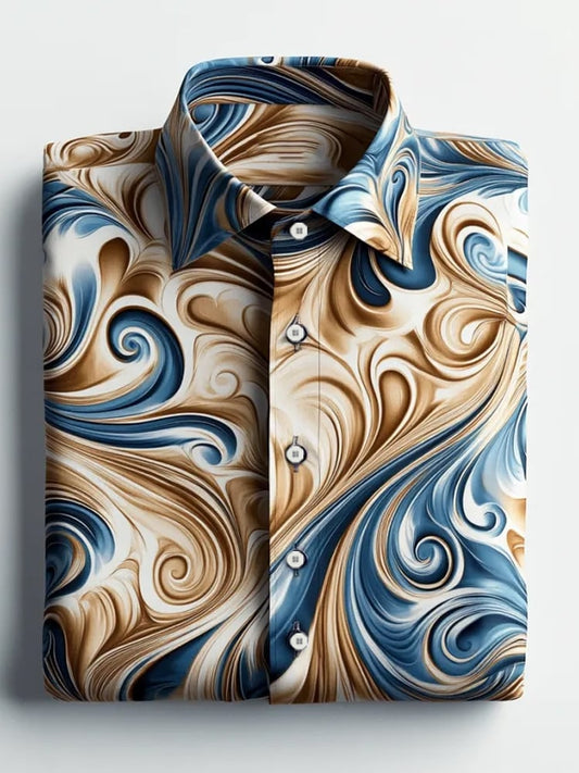 Men's Elegant Romantic Striped Long Sleeve Shirt