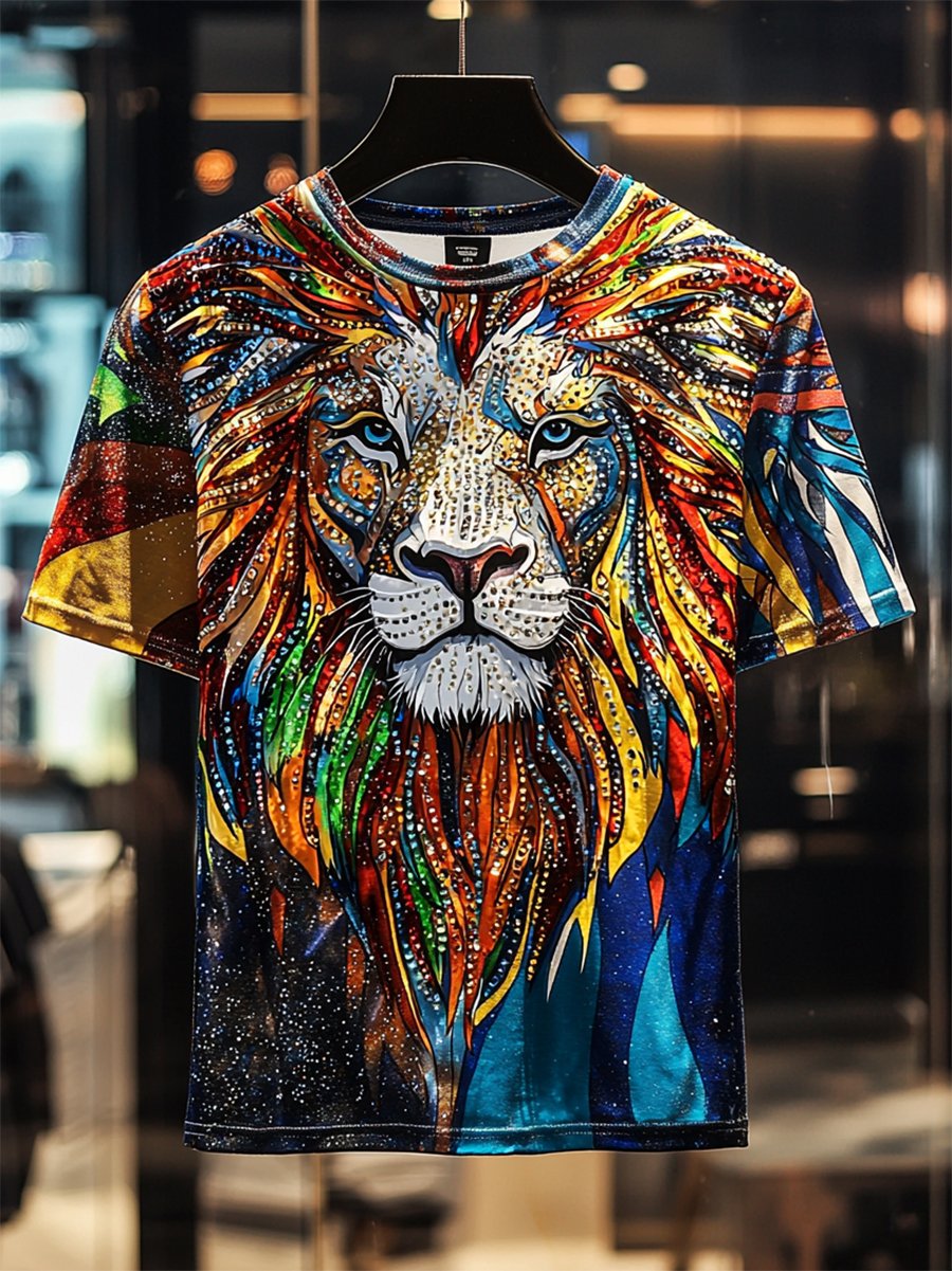 Men's Business Luxury Printed  Cotton Short Sleeve T-Shirt