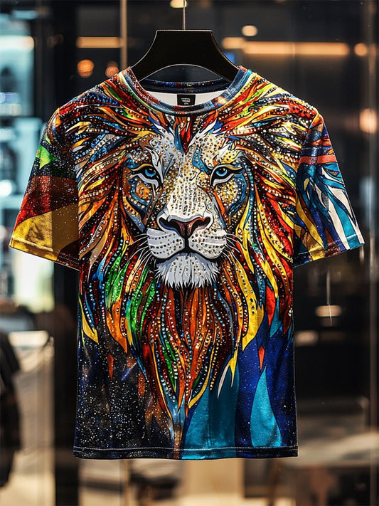 Men's Business Luxury Printed  Cotton Short Sleeve T-Shirt