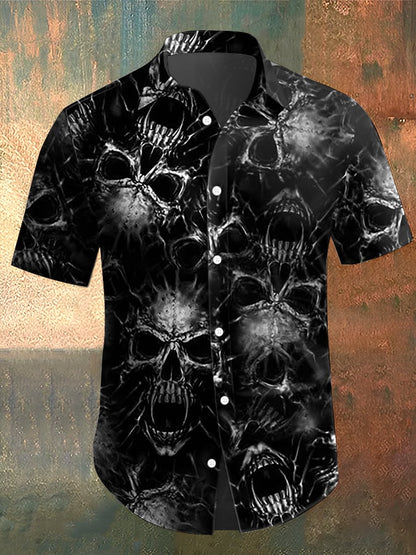 Men's Skull Print Casual Shirt