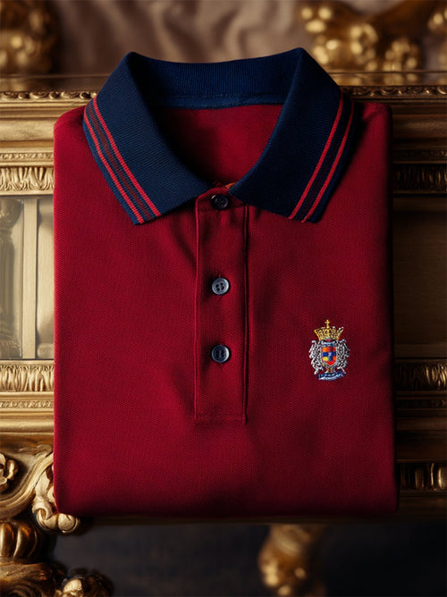 Men's Business Casual Button Short Sleeve Polo Shirt