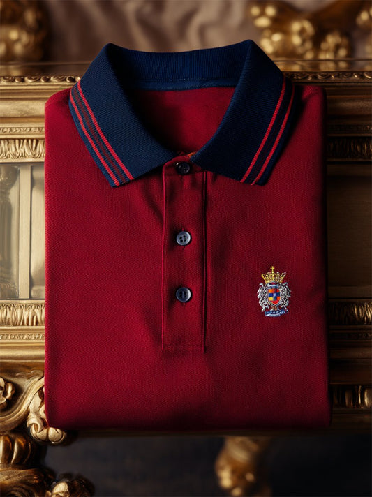 Men's Business Casual Button Short Sleeve Polo Shirt