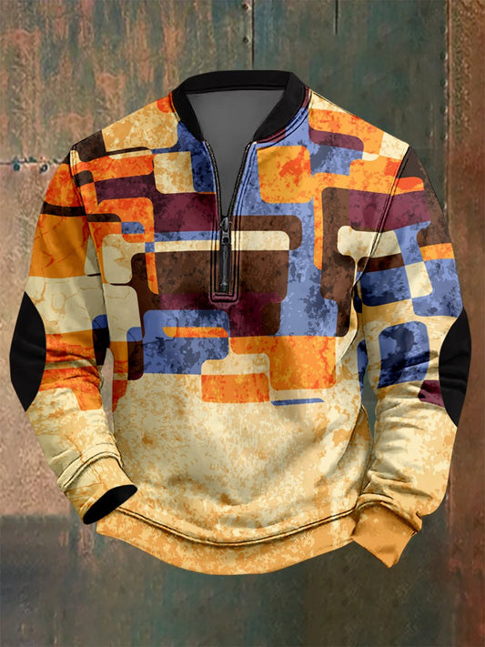 Men's Hawaiian Abstract Geometric Print Sweatshirt