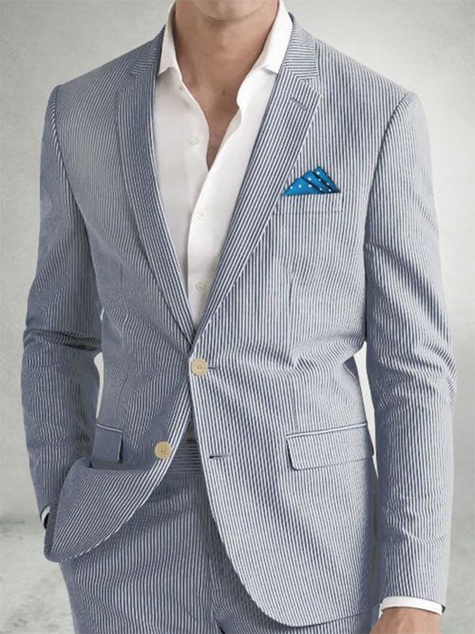 Men's Stylish Casual Slim Fit Two Button Blazer