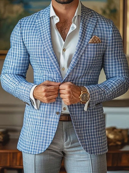 Men's Plaid Casual Suit
