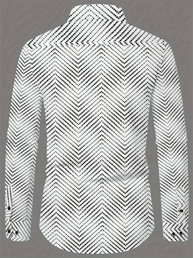 Men's Retro Business Design Printed Casual Shirt