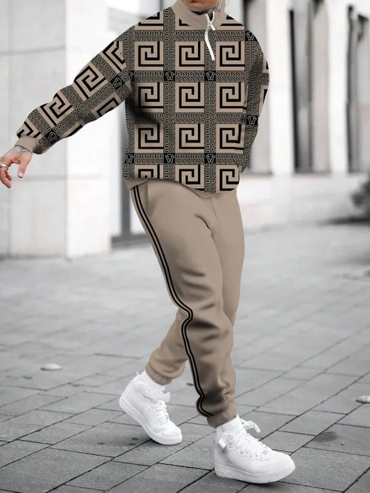 Relaxed Zipper Long Sleeve Two Piece Set