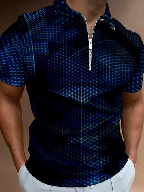 Casual Men'S Zipper Polo