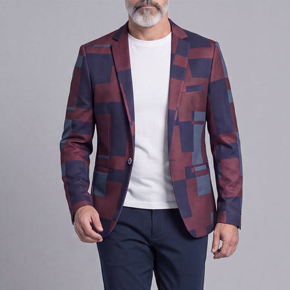 Men's Casual Jacquard Slim-Fit Suit