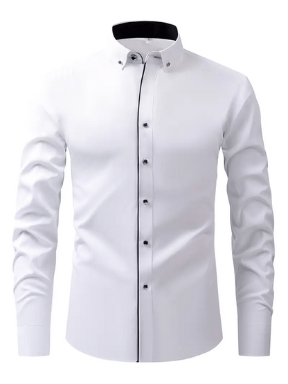 Men's Contrast Patchwork Business Casual Shirt