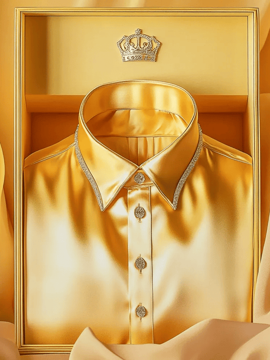 Men's Satin Wing Luxury Business Long Sleeve Shirt