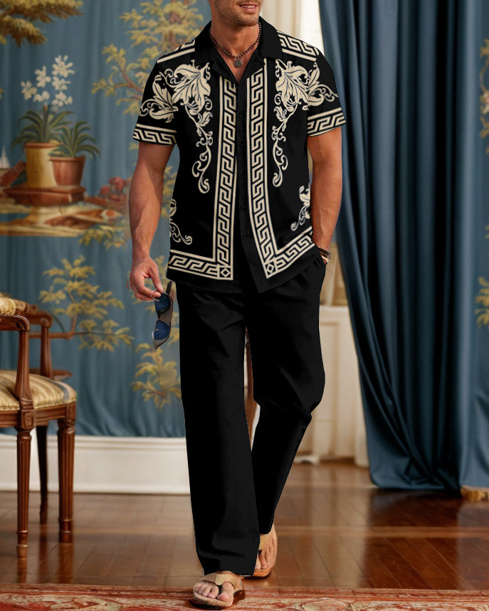 Rianmond Men's Elegant Classic Geometric Pattern Walking Suit